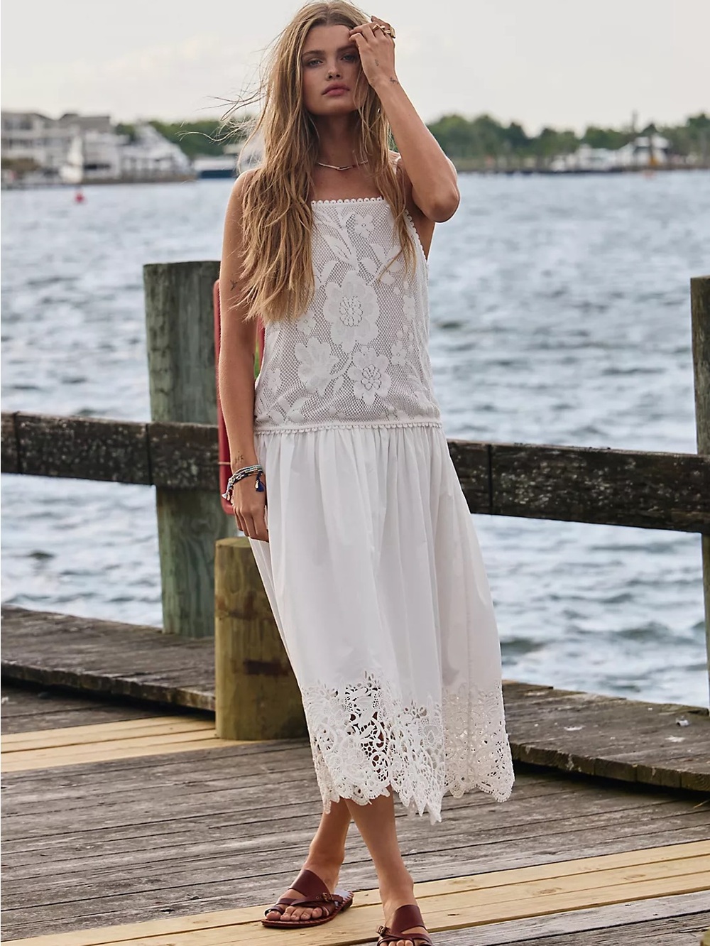 NWT FREE PEOPLE Gilda Midi Dress | Ivory MSRP $228